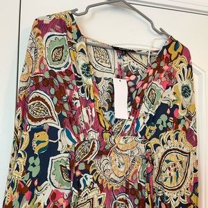 NWT patterned cotton boho tie maxi